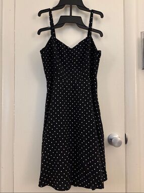 Black and white fit and flare mini dress